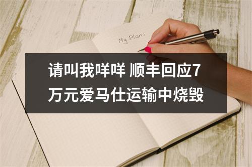 请叫我咩咩 顺丰回应7万元爱马仕运输中烧毁