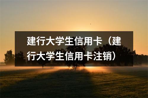建行大学生信用卡(建行大学生信用卡注销)