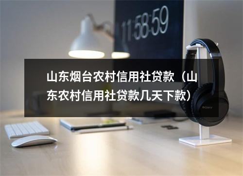 山东烟台农村信用社贷款（山东农村信用社贷款几天下款）