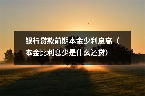 银行贷款前期本金少利息高(本金比利息少是什么还贷)