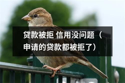 贷款被拒 信用没问题（申请的贷款都被拒了）