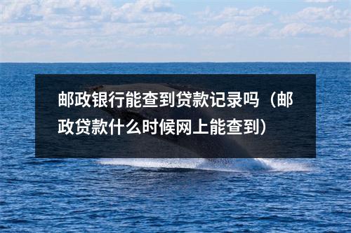 邮政银行能查到贷款记录吗（邮政贷款什么时候网上能查到）