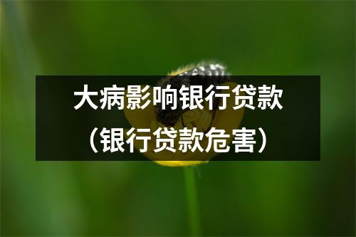 大病影响银行贷款（银行贷款危害）