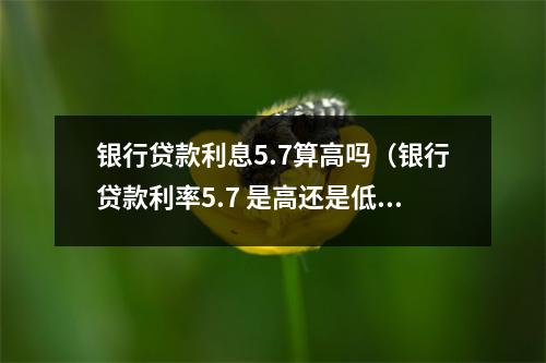 银行贷款利息5.7算高吗(银行贷款利率5.7 是高还是低)