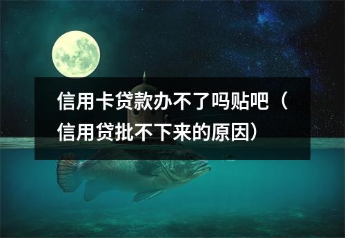 信用卡贷款办不了吗贴吧（信用贷批不下来的原因）