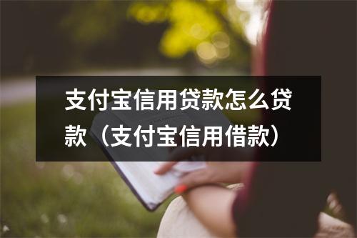 支付宝信用贷款怎么贷款（支付宝信用借款）