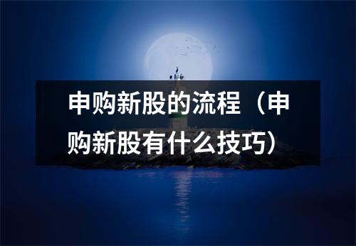 申购新股的流程（申购新股有什么技巧）