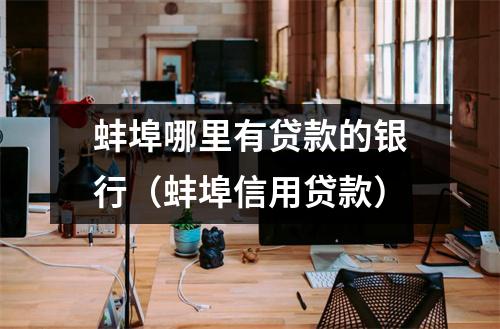 蚌埠哪里有贷款的银行（蚌埠信用贷款）