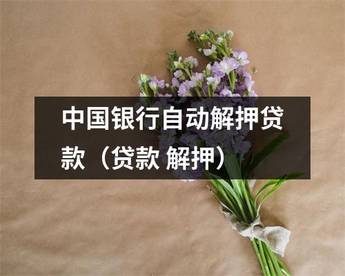 中国银行自动解押贷款（贷款 解押）
