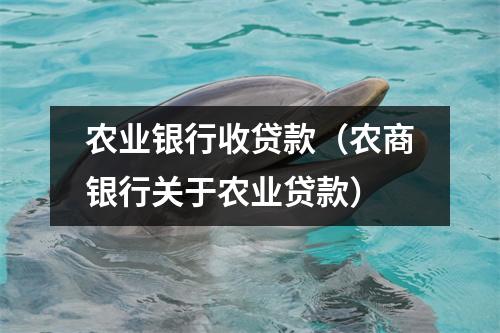 农业银行收贷款（农商银行关于农业贷款）
