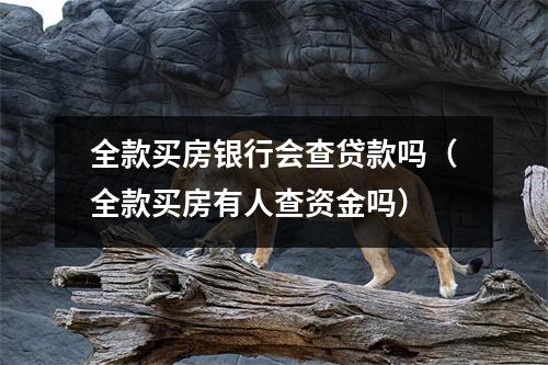 全款买房银行会查贷款吗（全款买房有人查资金吗）