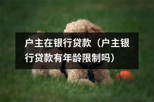 户主在银行贷款（户主银行贷款有年龄限制吗）