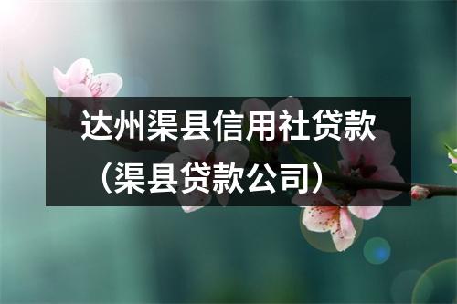 达州渠县信用社贷款(渠县贷款公司)