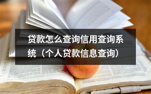 贷款怎么查询信用查询系统（个人贷款信息查询）