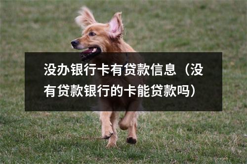 没办银行卡有贷款信息（没有贷款银行的卡能贷款吗）
