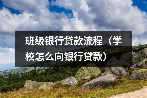 班级银行贷款流程（学校怎么向银行贷款）