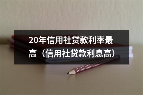 20年信用社贷款利率最高（信用社贷款利息高）