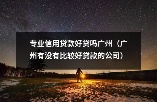 专业信用贷款好贷吗广州（广州有没有比较好贷款的公司）