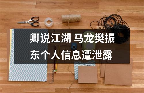 卿说江湖 马龙樊振东个人信息遭泄露