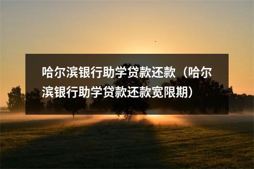 哈尔滨银行助学贷款还款（哈尔滨银行助学贷款还款宽限期）