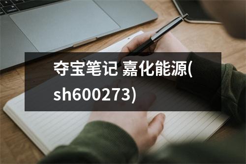 夺宝笔记 嘉化能源(sh600273)