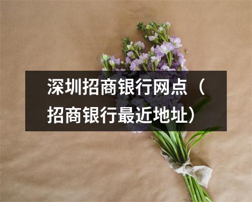 深圳招商银行网点(招商银行最近地址)