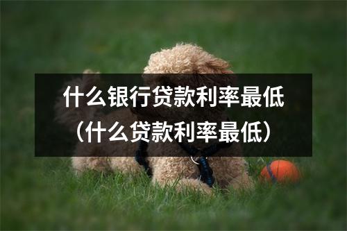 什么银行贷款利率最低（什么贷款利率最低）