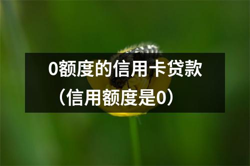 0额度的信用卡贷款（信用额度是0）
