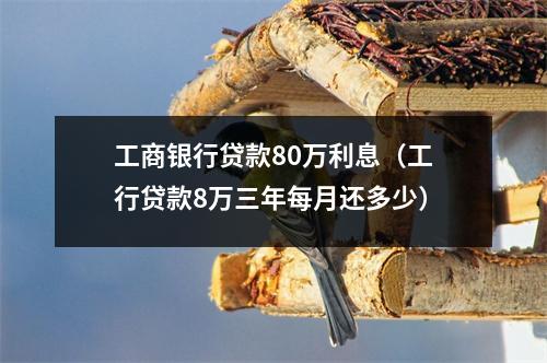 工商银行贷款80万利息（工行贷款8万三年每月还多少）