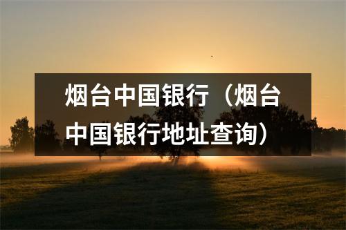 烟台中国银行（烟台中国银行地址查询）