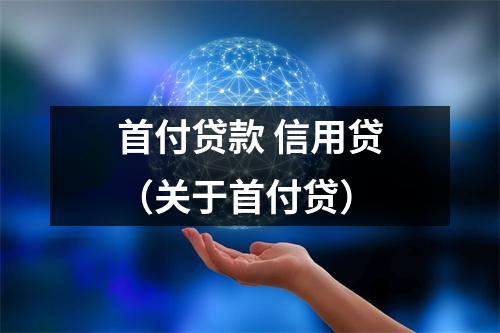 首付贷款 信用贷（关于首付贷）