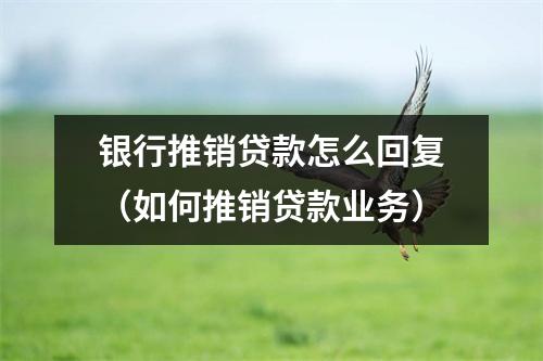 银行推销贷款怎么回复（如何推销贷款业务）