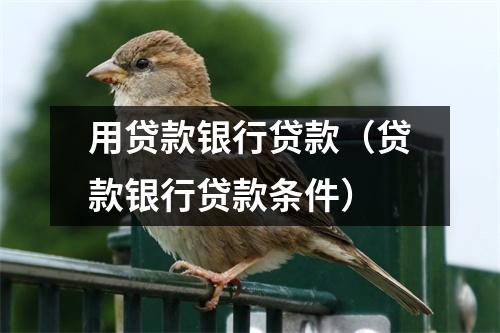 用贷款银行贷款（贷款银行贷款条件）