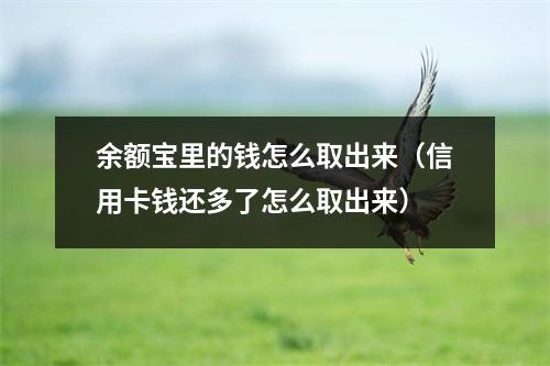 余额宝里的钱怎么取出来（信用卡钱还多了怎么取出来）
