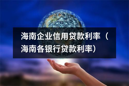 海南企业信用贷款利率（海南各银行贷款利率）