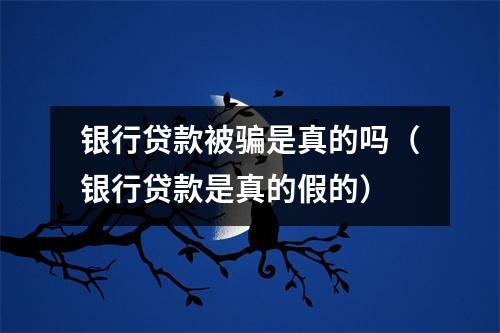 银行贷款被骗是真的吗（银行贷款是真的假的）