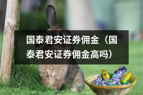 国泰君安证券佣金（国泰君安证券佣金高吗）