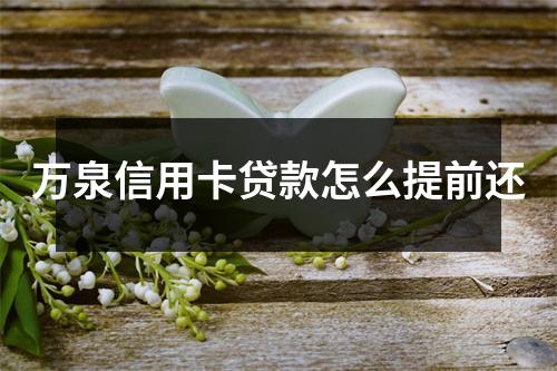 万泉信用卡贷款怎么提前还