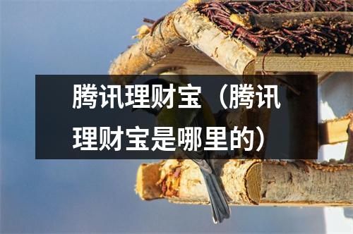 腾讯理财宝（腾讯理财宝是哪里的）