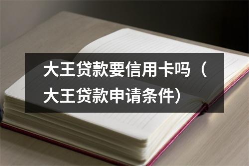 大王贷款要信用卡吗（大王贷款申请条件）