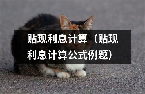 贴现利息计算（贴现利息计算公式例题）