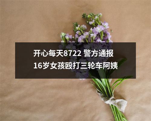 开心每天8722 警方通报16岁女孩殴打三轮车阿姨