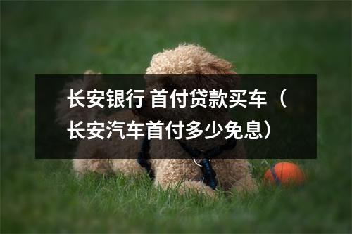 长安银行 首付贷款买车(长安汽车首付多少免息)