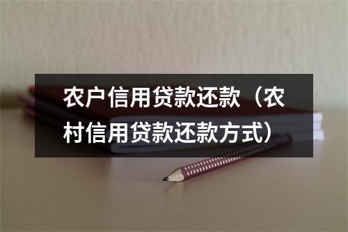 农户信用贷款还款（农村信用贷款还款方式）