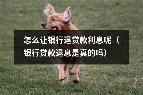 怎么让银行退贷款利息呢（银行贷款退息是真的吗）