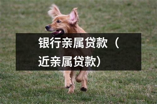 银行亲属贷款（近亲属贷款）