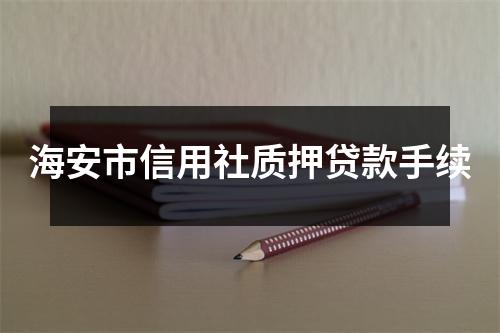 海安市信用社质押贷款手续