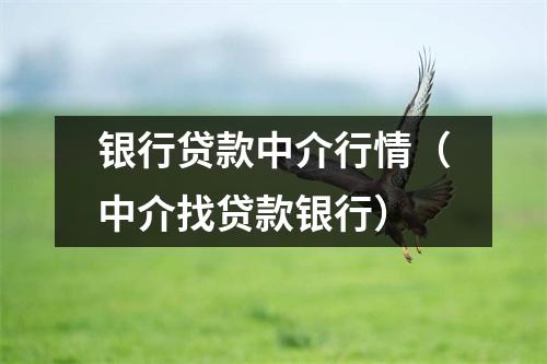 银行贷款中介行情（中介找贷款银行）