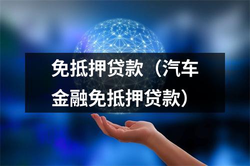 免抵押贷款（汽车金融免抵押贷款）
