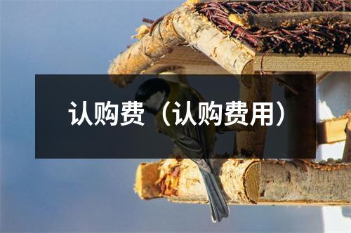 认购费(认购费用)